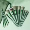 13pcs Makeup Brushes Set Synthetic Fiber Fluffy Strong Grasping Powder Eye Shadows Makeup Brushes Green
