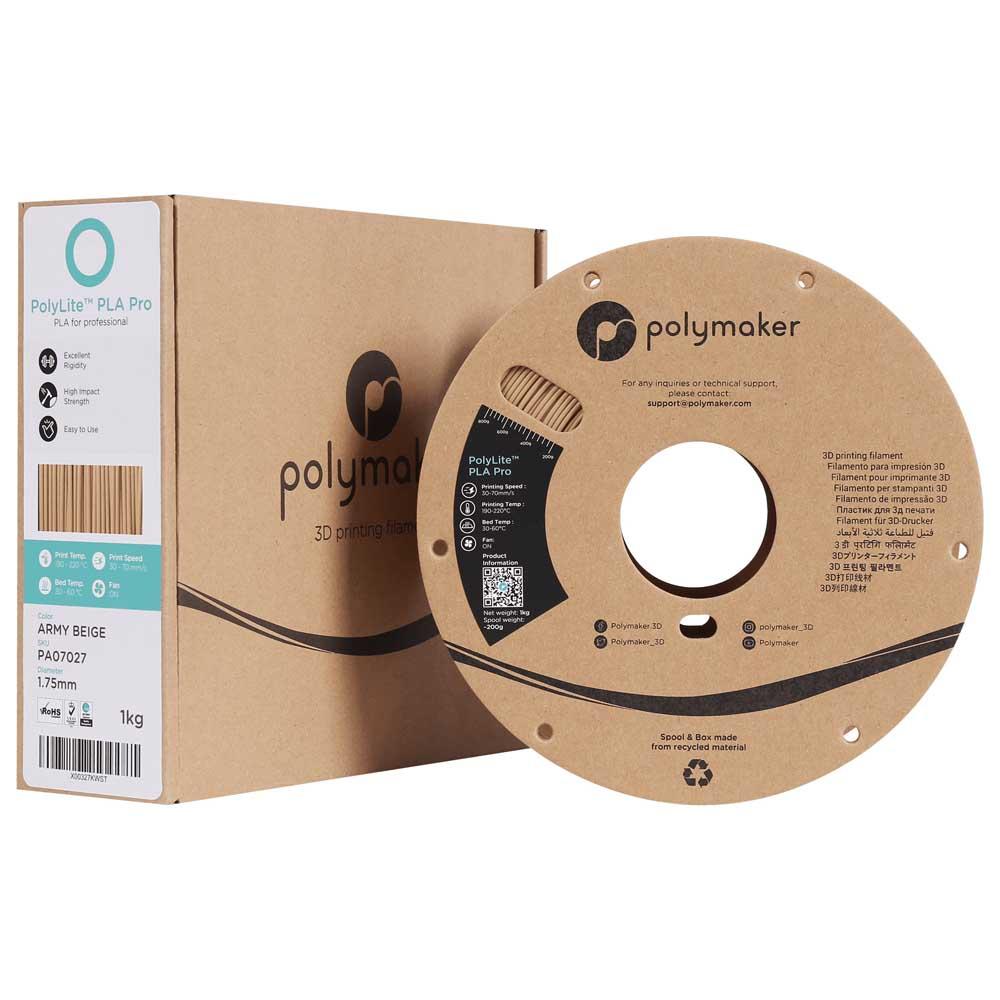 Poly PolyLite PLA Pro 1.75 mm 1 kg beige armée 3D printing filament