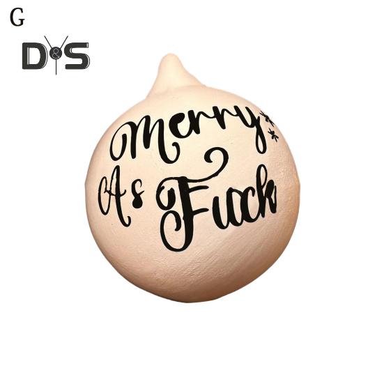 1 Pc/8 Pcs Prank Christmas Ball Funny Bauble Christmas Hanging Ball Rude Humor Hanging Ornaments for Christmas Tree Decor