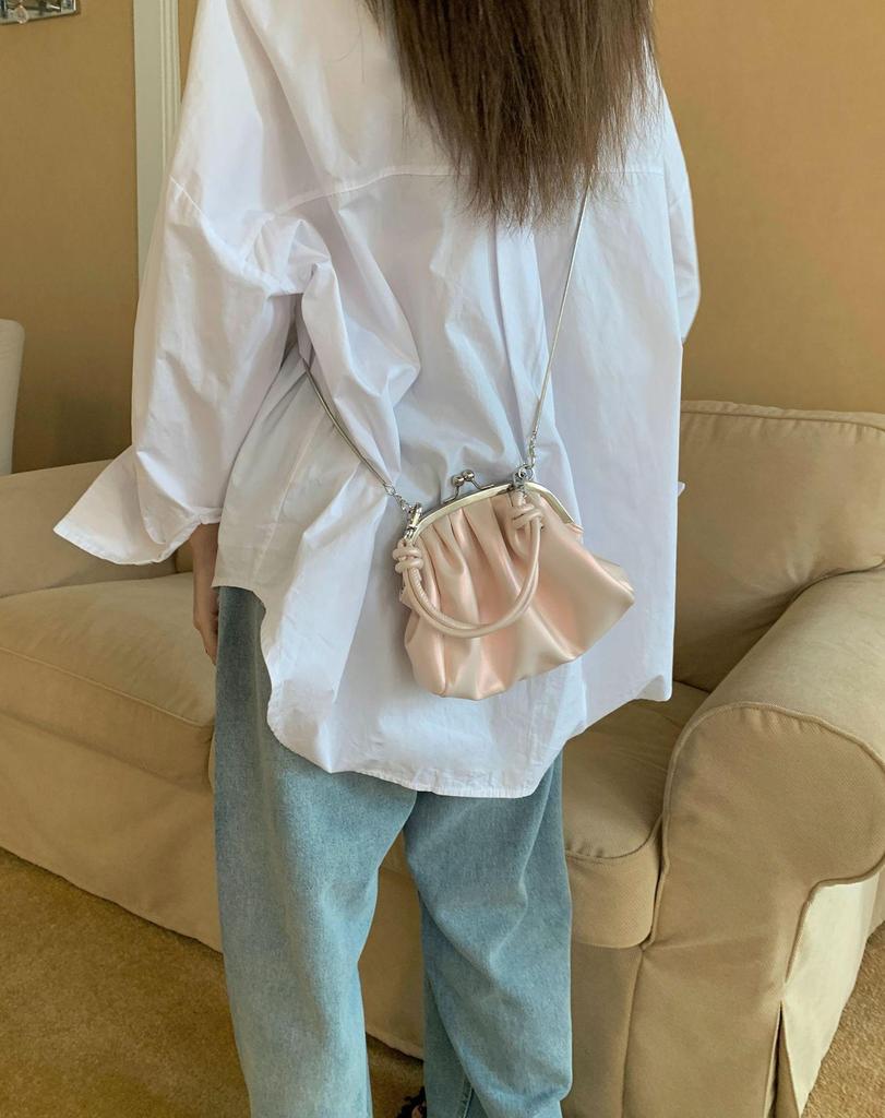 Vysoce kvalitní plisovaná taška na knedlíky: Kabelka crossbody s řetízkem inspirovaná japonským a korejským stylem pro ženy