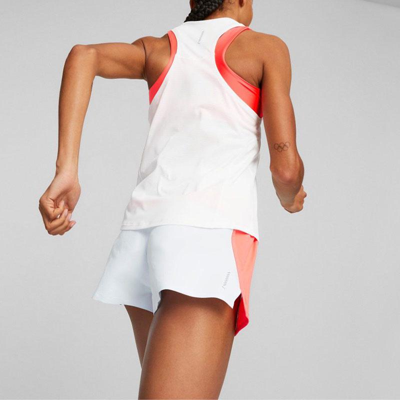 Puma Run Cloudspun Tank Top With Logo Round Neck Women Tops White 524543-02