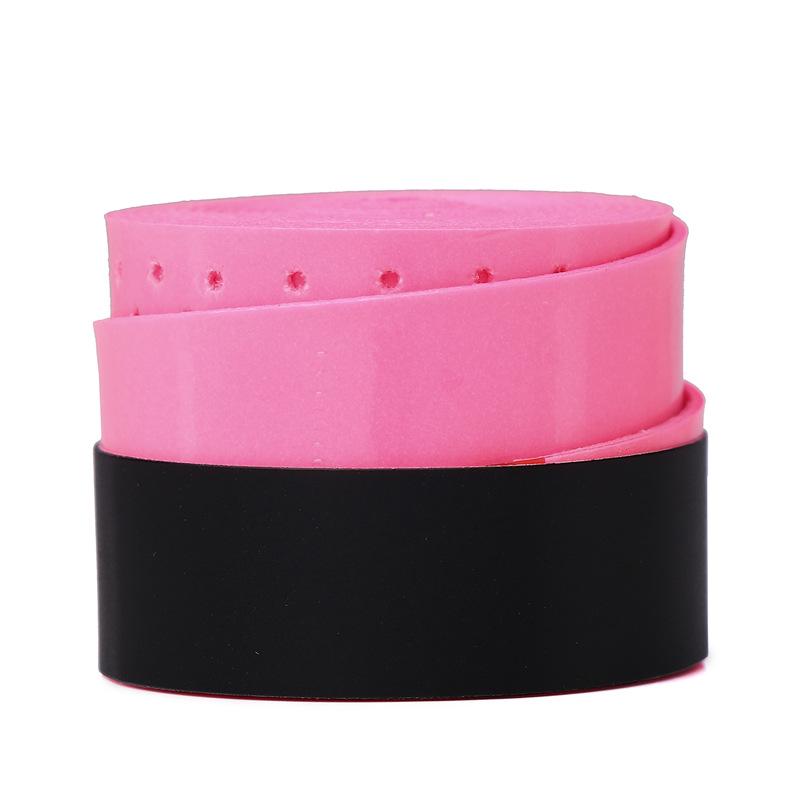 Elastic Perforated PU Leather Overgrip for Badminton, Tennis & Table Tennis Rackets, Fishing Rods with Ribbed Sweatband