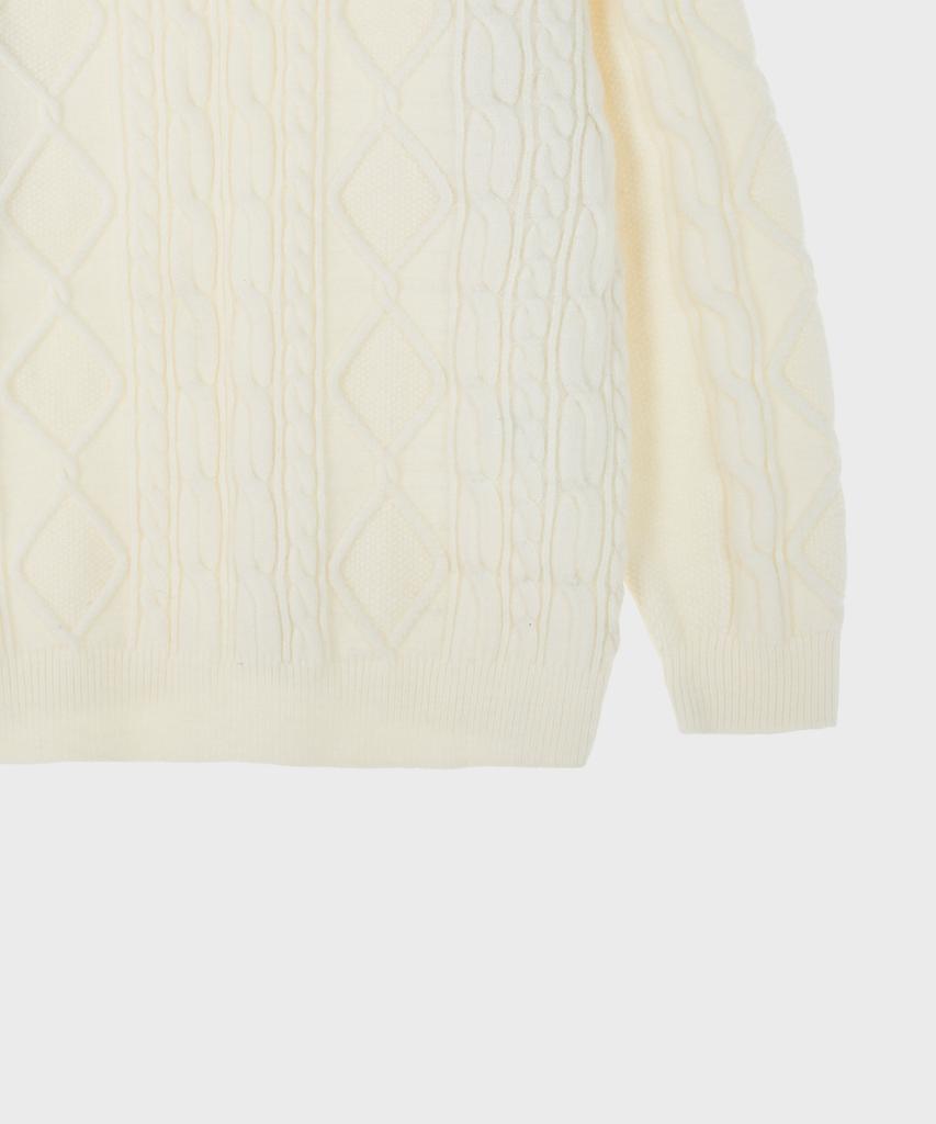 GLW Cable Crew Neck Sweater Knit Ivory