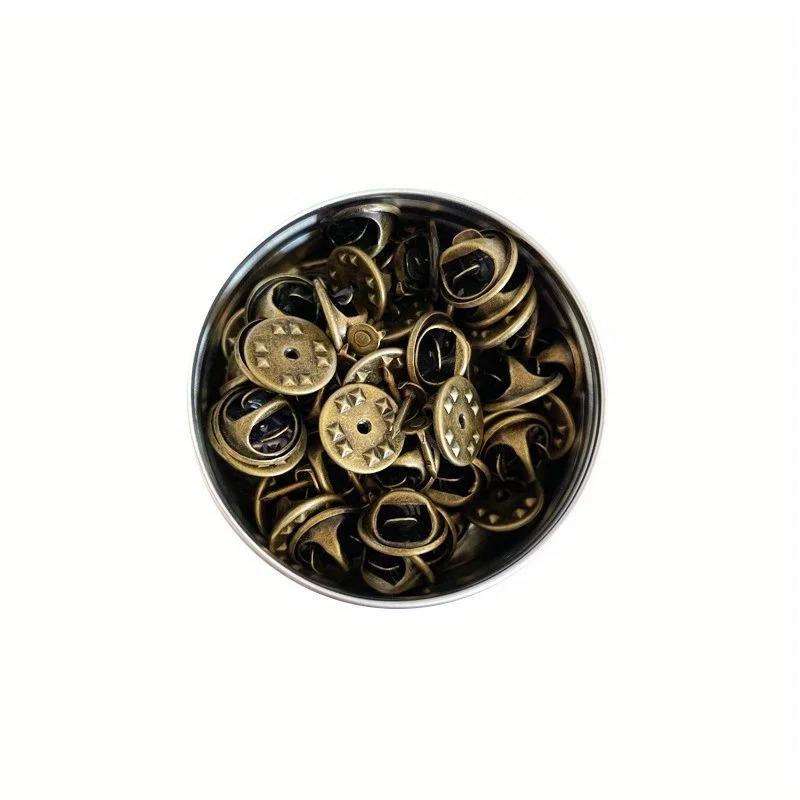 50pcs Copper Badge Butterfly Cap Buckle Needle Card Cap Brooch Clutch Tie Pin Cuff Pin DIY Jewelry Pin