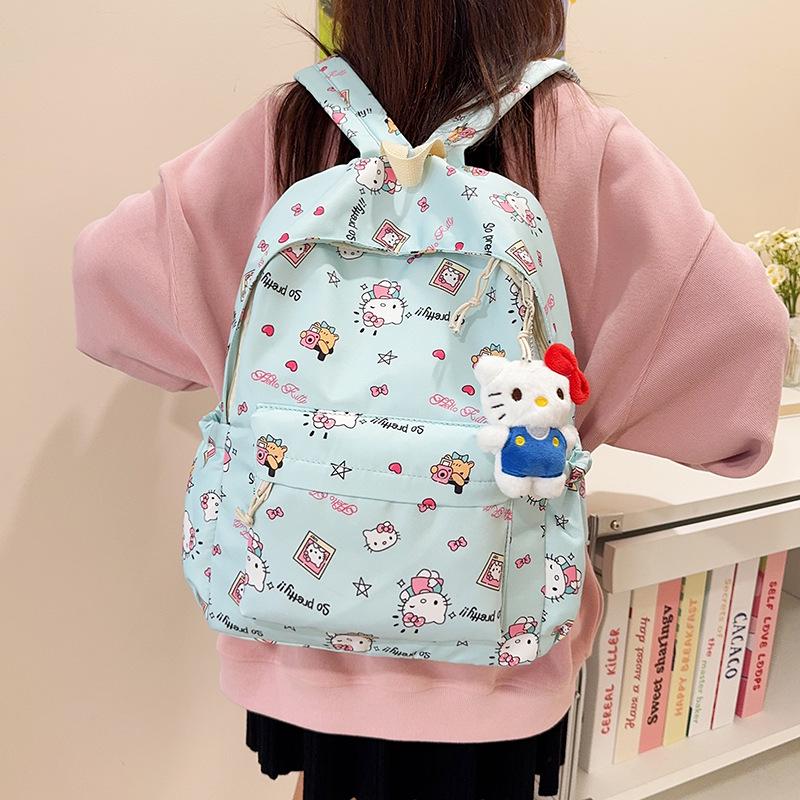 Large Capacity Cute Cartoon KT Cat Backpack for Middle School Girls - Lightweight and Perfect for Back To School