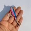 Luminous Blue Knife Iron Plate Lure with Double Hooks for Long Casts, Sea & Freshwater Fishing.