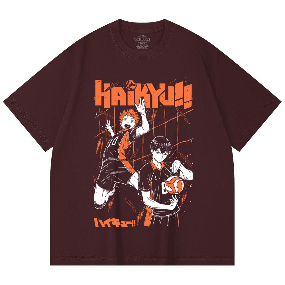 230 Gsm 100% Cotton Haikyu V2 Hinata x Tobio Print Unisex Heavy Cotton T Shirt