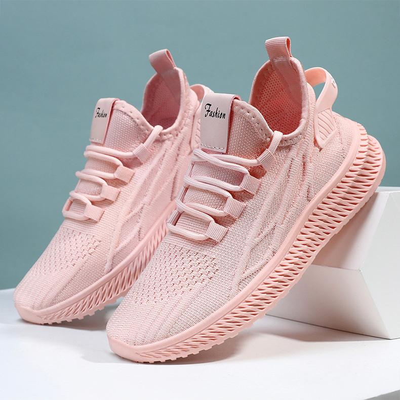 Women's Knit Lightweight Mesh Sneakers, Breathable Mesh Lace-Up Running Shoes, Women's Footwear