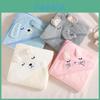 Soft Coral Fleece Hooded Blanket Cute Cartoon Animal Newborn Bath Wrap