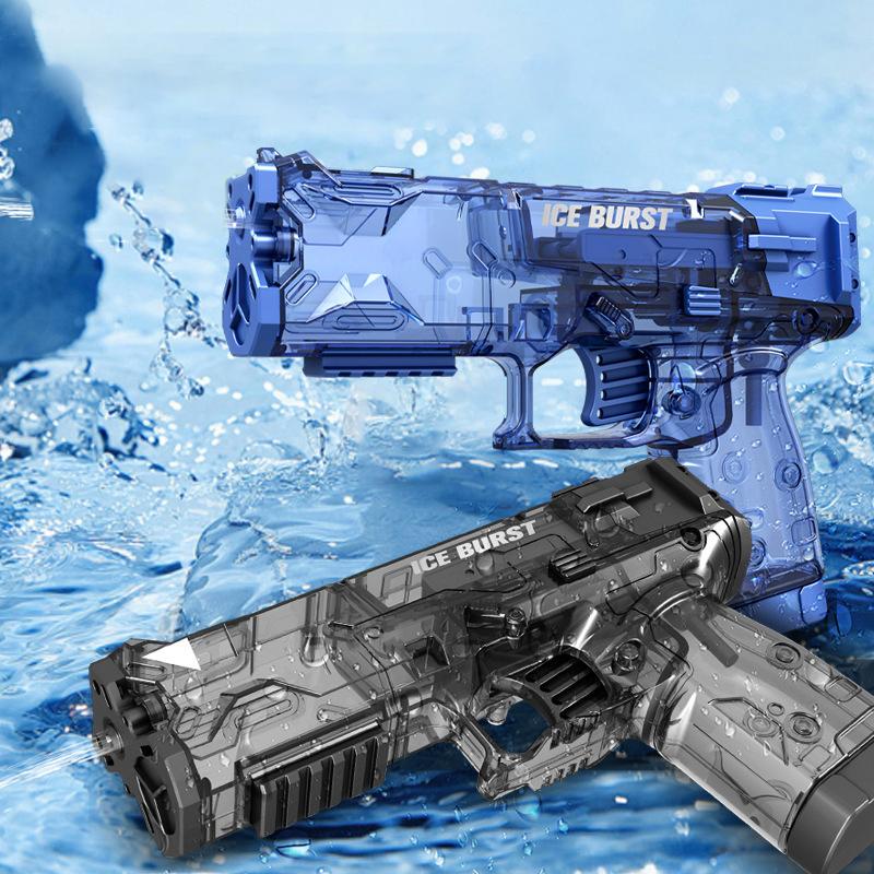 Summer Transparent Cool Outdoor Water Gun Toy Manual Burst Water Gun Automatic Back Boring Desert Eagle Pistol Water Toy Gun