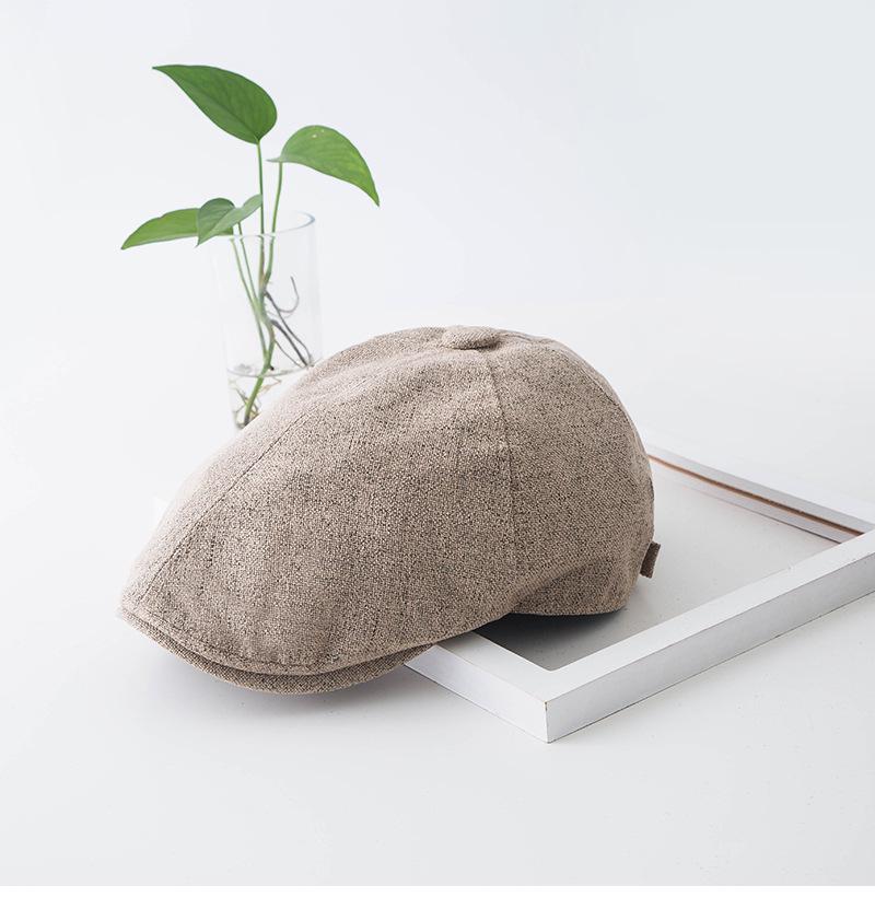 Korean Style Summer Linen Retro Beret for Women & Men - Versatile Thin Duckbill Hat, Trendy for Autumn & Winter