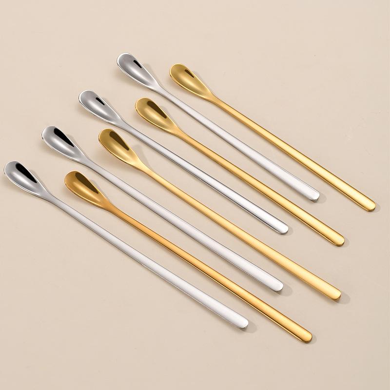 Japanese 410 Stainless Steel Long Handle Mixing Spoon for Tea, Coffee, Dessert & Ice