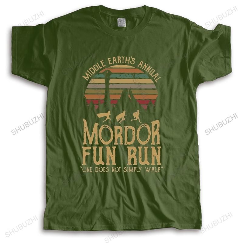 Hot sale men summer brand tshirt cotton t shirt Middle Earths Annual Mordor Fun Run Funny print Mens streetwear Teeshirt
