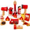 Wooden Traffic Police & Firefighter Role Play Toy Set for Kids Ages 3-6