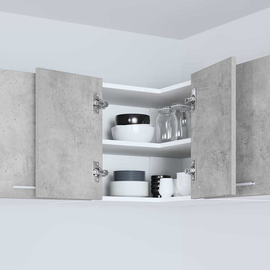Wall Cabinet Concrete Grey and White 57 X 57 X 40 Cm Engineered Wood