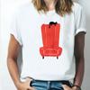 Hipster Plus Size Short Sleeve O Neck Tshirt Woman Creative Sofa Design Printing Female Tee Tops Ladies White Women T Shirt
