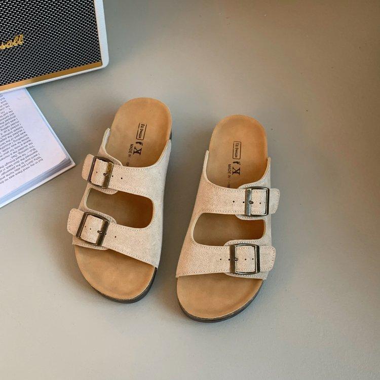 Muffin Platform Retro Boken Slippers Women's 2025 New Summer Outer Wear Boken Shoes Cork Word with Cool Slippers