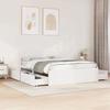 VidaXL Bed Frame with Drawers White 140x200 Cm Solid Pine Wood, Bedroom Furniture, Slatted Base, Wooden Bed, 3282349
