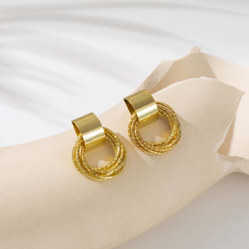 Fashion Gold Color Geometric U-Shape Hoop Earrings for Women Men Punk Hip-Hop Metal Round Circle Earrings Party Zircon 2025