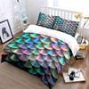 Holographic Mermaid Scales Bedding Duvet Cover Set  (1*Duvet Cover 2*Pillowcases, Without Duvet Insert)