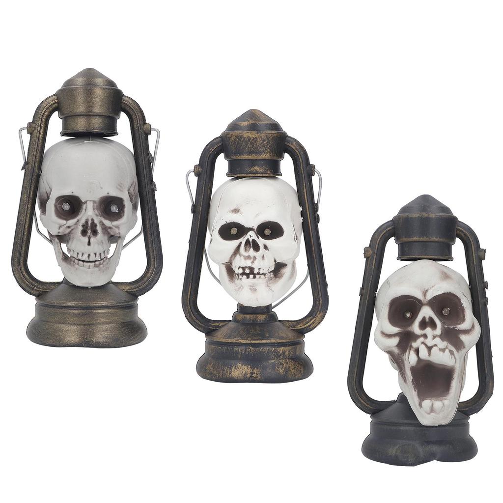 Skull Lantern Halloween Party LED Skull Lamp Hanging Light Decoration Props for Haunted House Bar