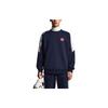 Anta Training Series Wide Stripe Design Logo Patch Pullover Round Neck Long Sleeve Sweatshirt Men Sweatshirt Blue 952237715-3
