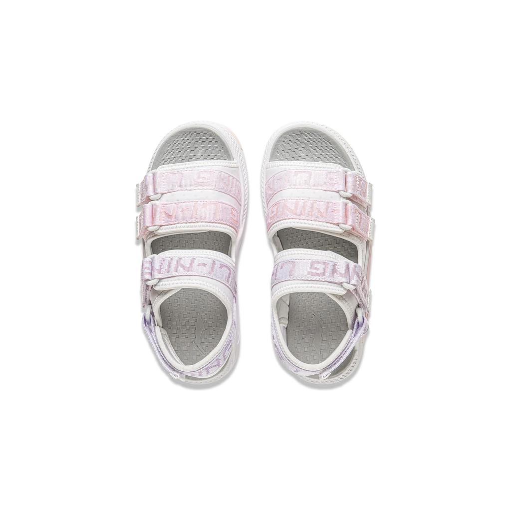Li Ning Coka Young Comfortable Rebound Breathable Lightweight Childrens Sandals Kids Sandals White Pink YKUU006-2