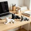 Minimalist Geometric Cat Figurines 3D Printed Figurine, Desktop Sculpture for Lovers, Creative Desk Accessories Women Nordic Style Small Animal Statue