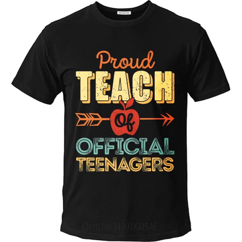 Casual Tshirt Solid Color For Unisex Oneck Tshirt Brand Proud Teach Of Official Teenagers Basic For Him Tshirt Summer Unisex Tees