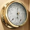 3 in 1 Meteorological Instrument Toned Dial Air Pressure Meter Polished Round Metal