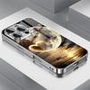 Carcasă de telefon creativă din sticlă cu model Planetă Iubire, placată cu argint, pentru iPhone 17 16 15 14 13 12 11 Pro Max Plus 16E 17 Air Cover