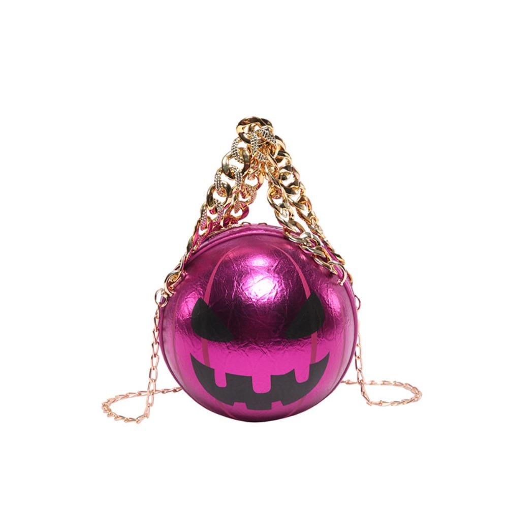 

Zinc Zinc Alloy Pumpkin Round Bag PU Leather Ghost Chain Handbag Funny Halloween Ball Bag Holiday Gift розы красного