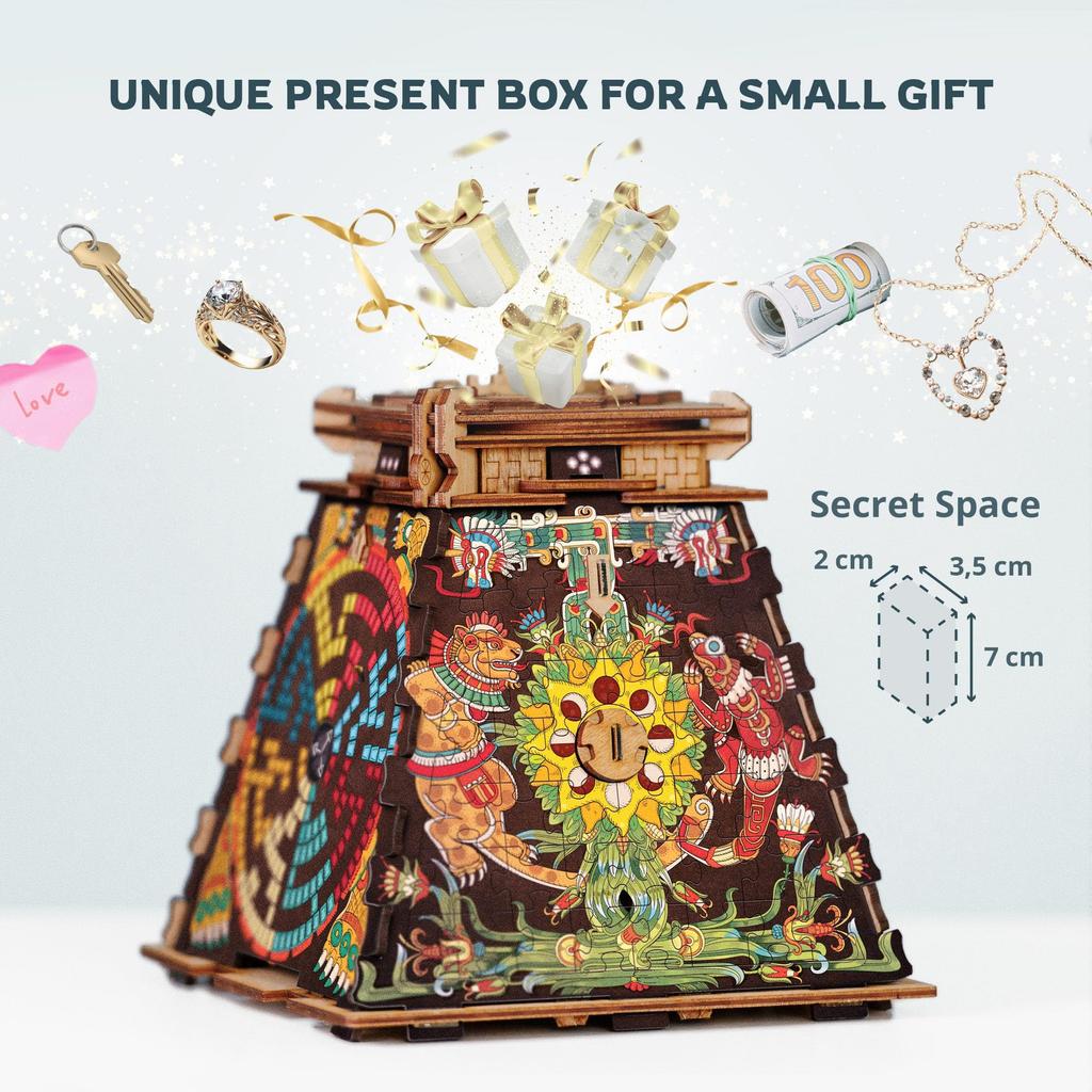 Cluepuzzle Pyramid of the Sun iAdventure 3D Puzzle, New Experience, Mystery Solving, Clue Box, Escape Game, Challenging 3D Jigsaw Puzzle, Gift,