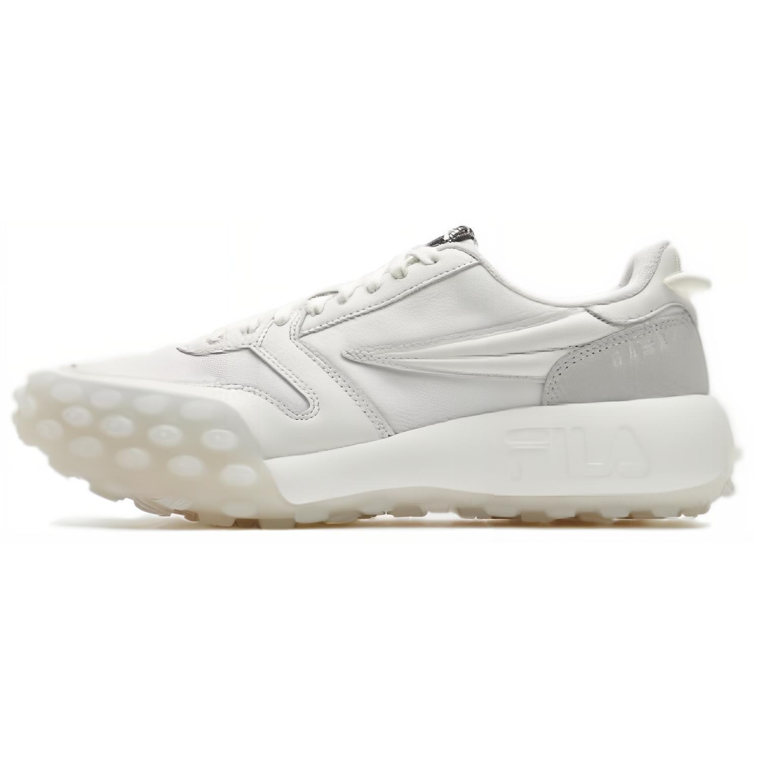 FILA Gara Fabric Cow Split Leather Retro Fashion Versatile Breathable Lightweight Low-Top Casual Shoes Women sneakers Off-White F12W423110FGD 38