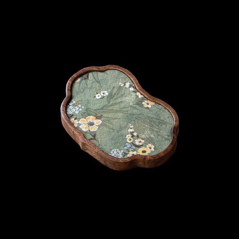Walnut Wood Retro Chinese Teapot Tray