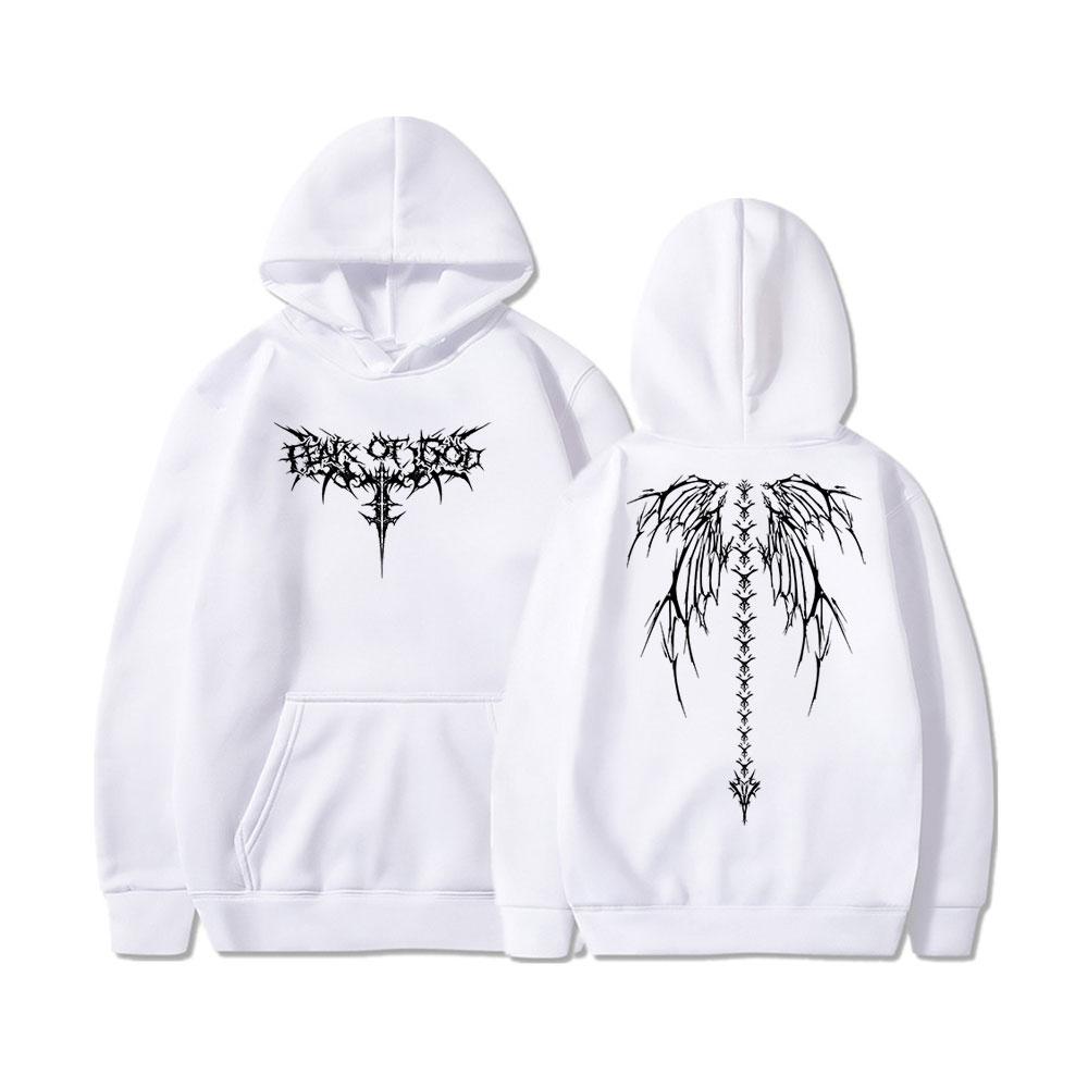 Death Wings Print Zipper Hoodie Men Women Gothic Y2k Jacket Hoodies Casual Sweatshirt Coat Streetwear Winter Autumn