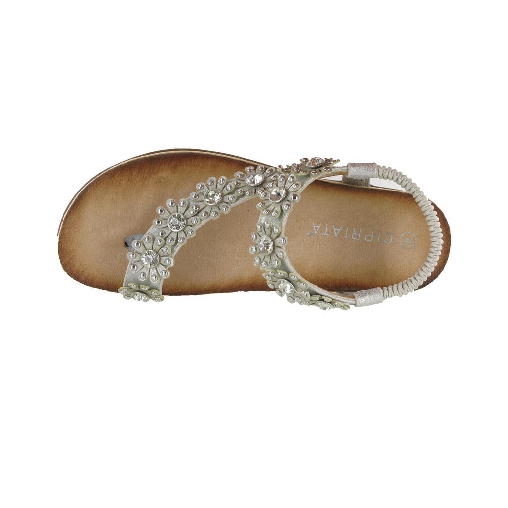 Cipriata Womens/Ladies Salva Toe Post Flower Design Sling Back Sandals