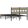 Metal Bed Frame without Mattress Sonoma Oak Finish 120x200 cm