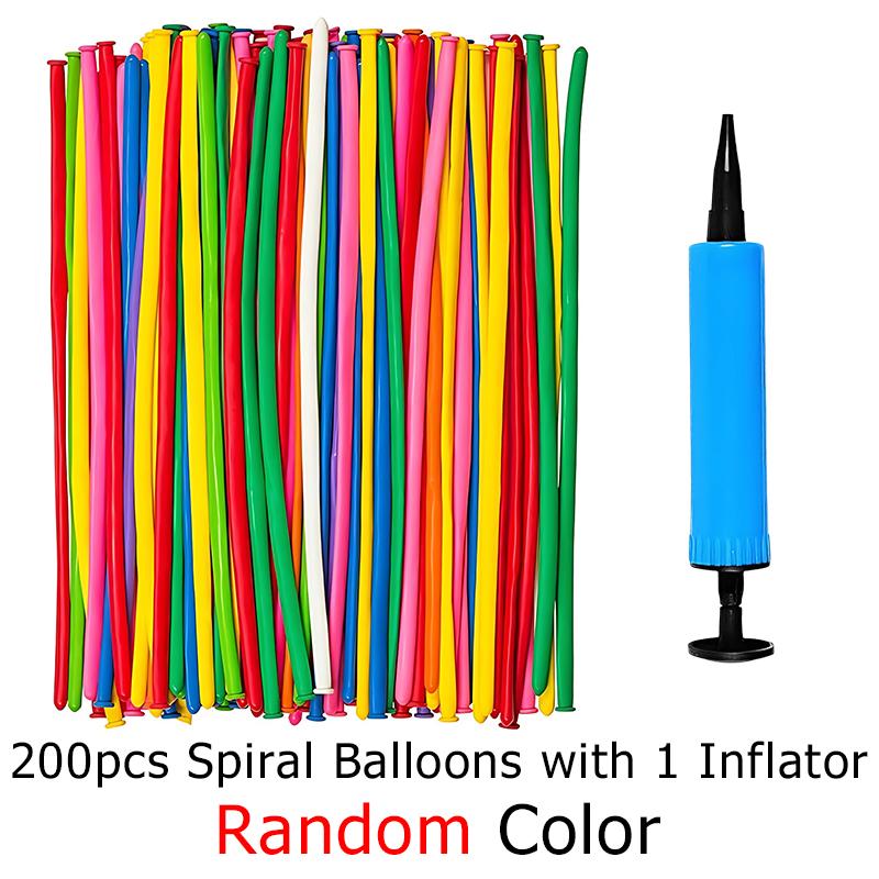 Spiral Twist Balloon Long Balloon with Random Color Inflater Kit for Party Decorations Gender Reveal Festival Event Supplies ZYF