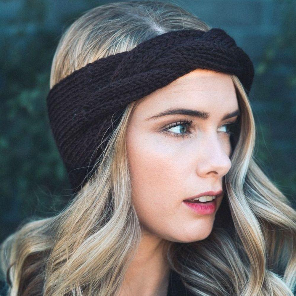 Accessories Ear Warmer Wide Hairband Crochet Turban Women Headband Headwrap Braid Cable Knitted