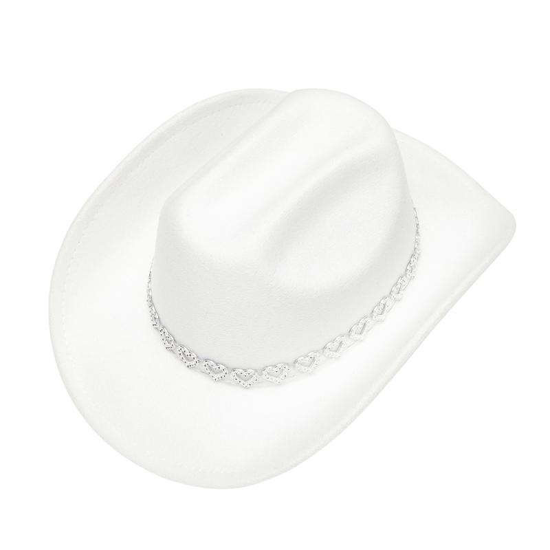 Rhinestone Necklace Decorated Cowgirl Hats for Women Girls Western Style Photo Props Jazz Hats Party Dress Caps Panama Hats
