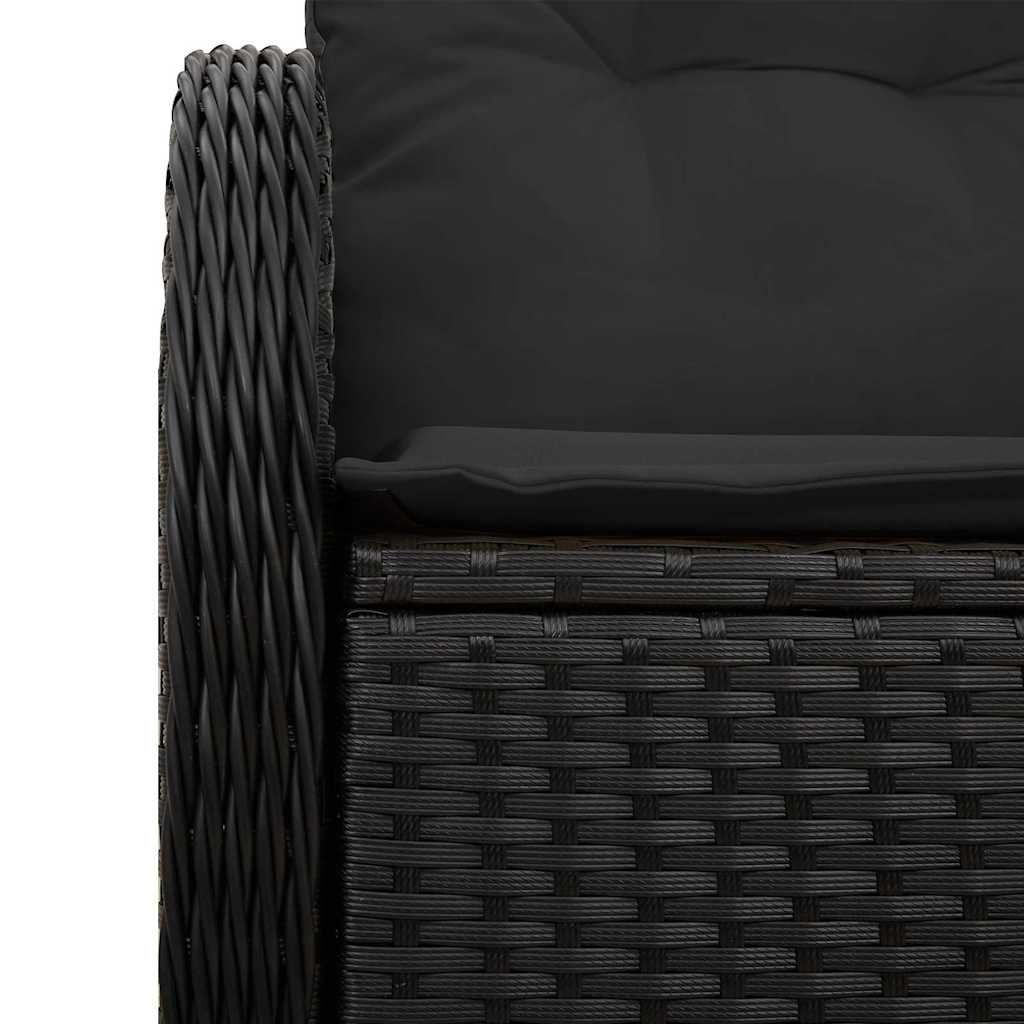 Garden Sofa with Cushions Black 121 x 62 x 69 cm Poly Rattan