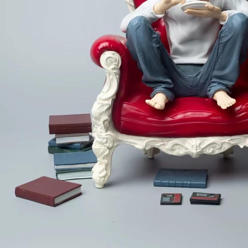 Death Note Gk L Sitting Pose Statue Figure - Cute & Adorable Style, Room & Desk Decoration, Boxed Collectible, Perfect Gift