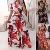 Women's Fashion Casual Summer Short Sleeve Printed Long Dresses Dresses