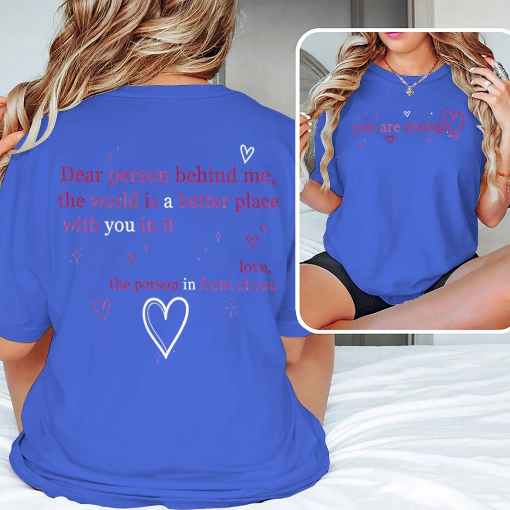 Bible Verses Tshirts Unisex Unisex Dear Person Behind Me You Are Enough Positive Affirmation Tees Christianity Jesus Tshirts Gift