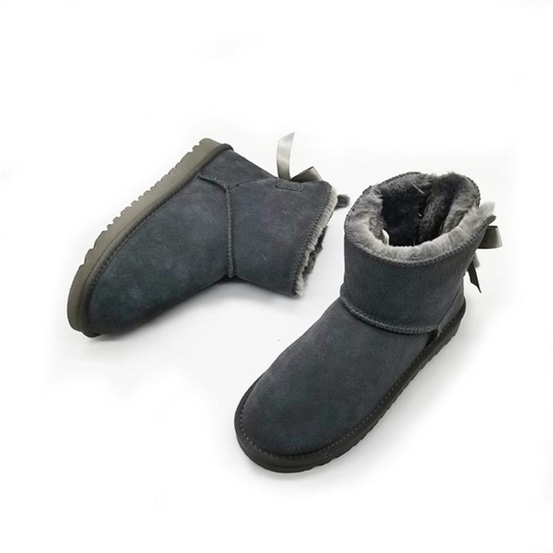Fashion 2024 Ankle Boots Brand Women Snow Boots Genuine Cowhide Leather Waterproof Winter Boots Warm Thick Plush