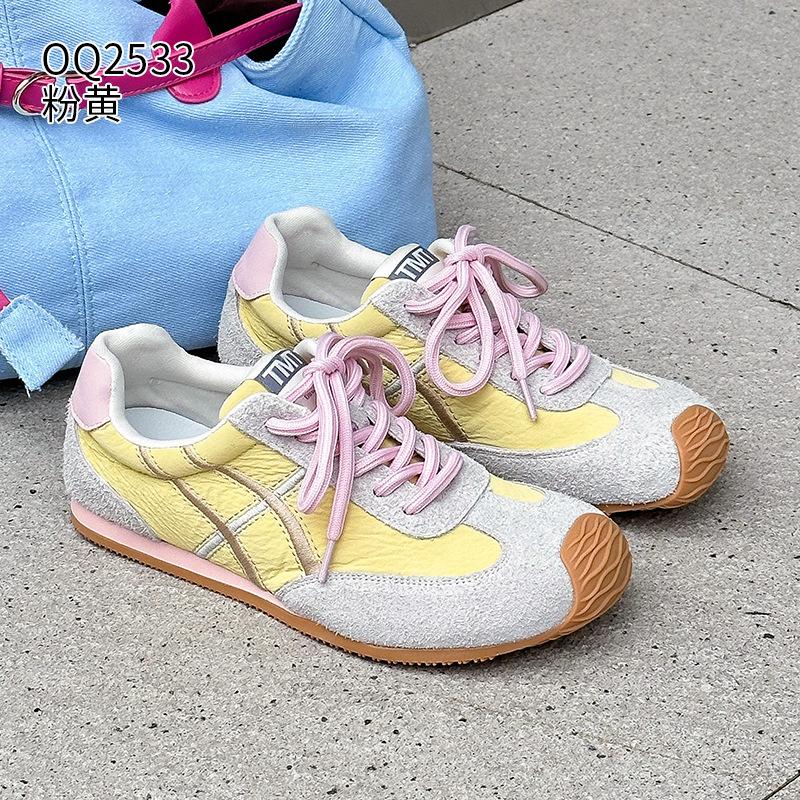 Leather German training shoes spring and autumn new flat bottom light Forrest Gump shoes