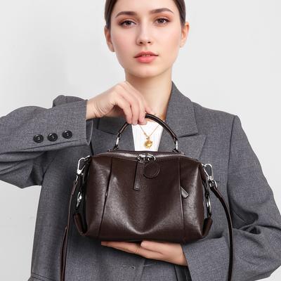 Tasche Damen 2025 Neue Schulter-Achseltasche Geometrische Tasche Damen Leder Kissen Tasche Erste Schicht Rindsleder Crossbody Pendlertasche
