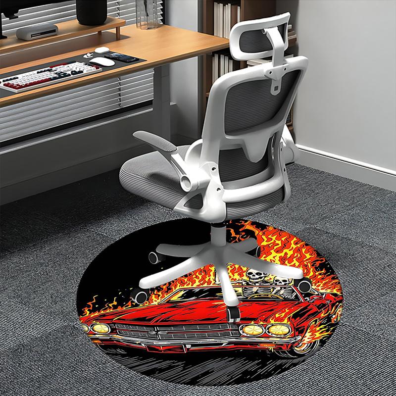 

Skeletor,Flames Chair mat Round Rug-Office carpet, Machine Washable, Non-slip, Suitable for Living Rooms, Bedrooms, Entryways, and Holiday-t 80cm by 80cm