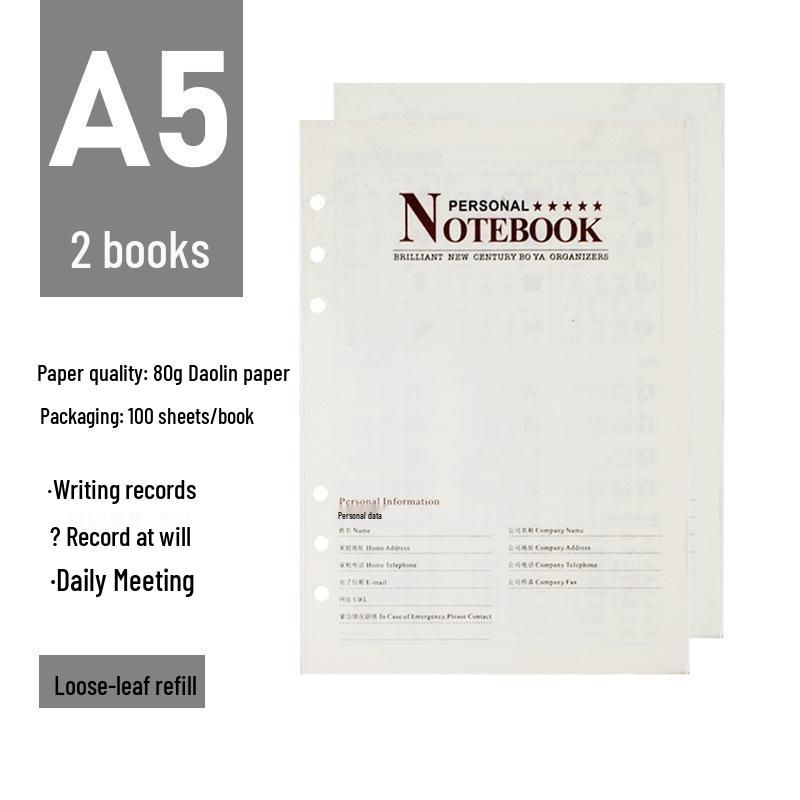 Detachable High-Quality Loose-Leaf Notebook for Business & Office Use A5